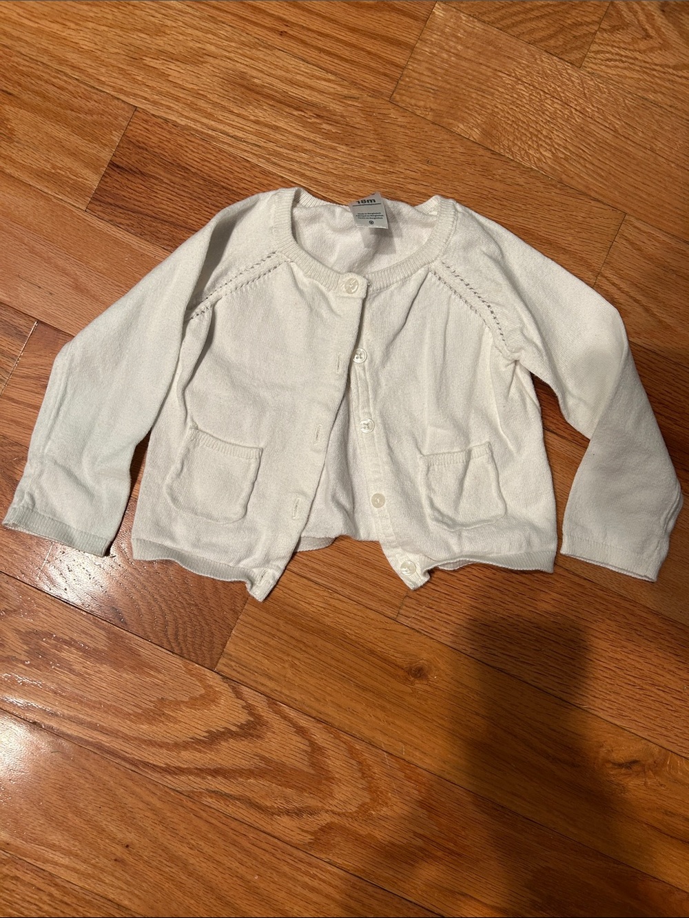 Carter's Cream Knit Button-Front Baby Cardigan